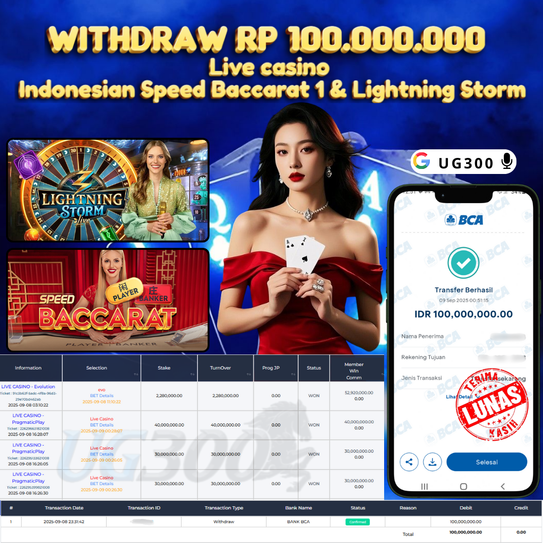 UG300 BERMAIN DI LIVE CASINO-EVOLUTION JACKPOT  Rp.100,000,000- DI BAYAR TUNTAS